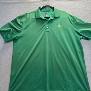 Greg Norman Play Dry Mens XL Green Short Sleeve Golf Polo Shirt Small Tear